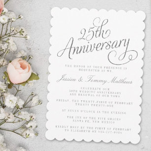 25th Silver Wedding Anniversary Invitations