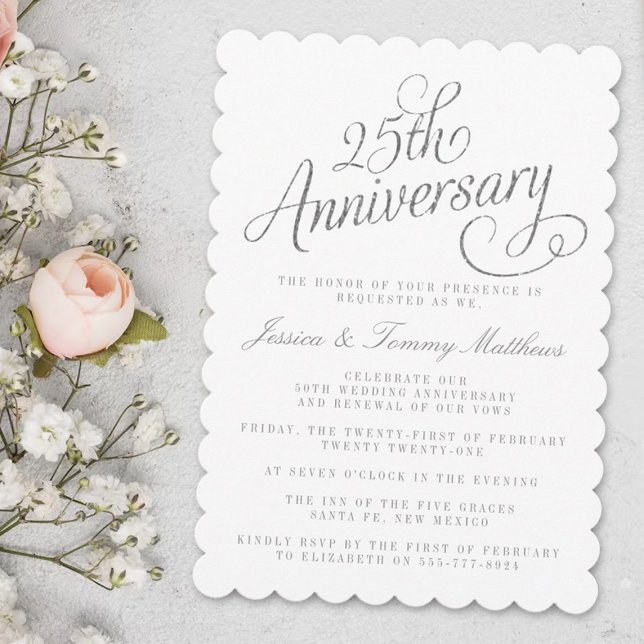25th Silver Wedding Anniversary Invitations (Creator Uploaded)