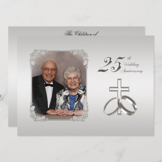 25th Silver Wedding Anniversary Invite 5.5x7.5 (Front/Back)