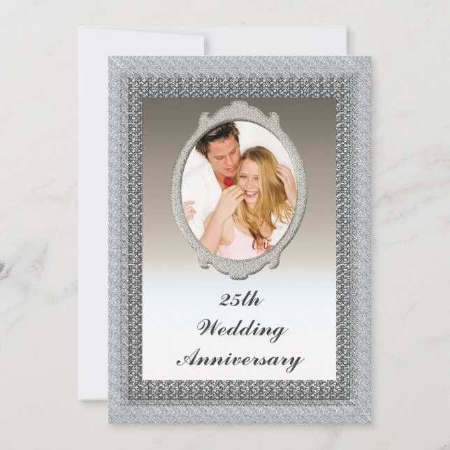25th Silver Wedding Anniversary Party Invitation (Front)