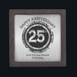 25th Silver Wedding Anniversary | Personalise  Gift Box<br><div class="desc">Keepsake Anniversary Gift Box ready for you to personalise. 📌If you need further customisation, please click the "Click to Customise further" or "Customise or Edit Design"button and use our design tool to resize, rotate, change text colour, add text and so much more.⭐This Product is 100% Customisable. Graphics and / or...</div>