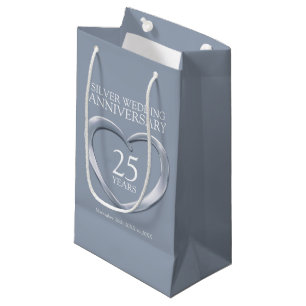 25th silver wedding anniversary photo gift bag