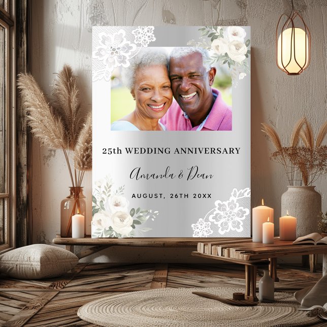25th silver wedding anniversary photo welcome poster (Creator Uploaded)