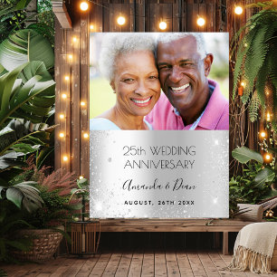 25th silver wedding anniversary photo welcome poster