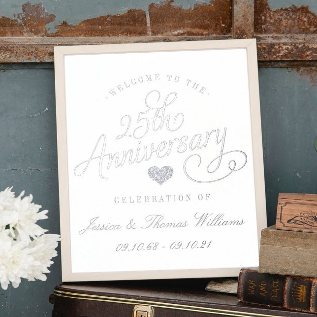 25th Silver Wedding Anniversary Real Foil Prints (Creator Uploaded)