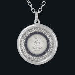 25th Silver Wedding Anniversary Silver Plated Necklace<br><div class="desc">25th Wedding Anniversary Pattern - Customise it. Artwork by Amelia Carrie</div>