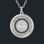 25th Silver Wedding Anniversary Silver Plated Necklace<br><div class="desc">25th Wedding Anniversary Pattern - Customise it. Artwork by Amelia Carrie</div>