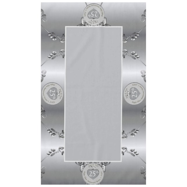 25th Silver Wedding Anniversary Tablecloth (Front)