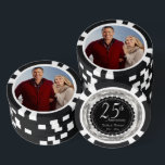 25th Silver Wedding Anniversary with Photo Poker Chips<br><div class="desc">Poker Chips. 25th Silver Wedding Anniversary Design. Add your photo. ✔NOTE: ONLY CHANGE THE TEMPLATE AREAS NEEDED! 😀 If needed, you can remove the text and start fresh adding whatever text and font you like. 📌If you need further customisation, please click the "Click to Customise further" or "Customise or Edit...</div>