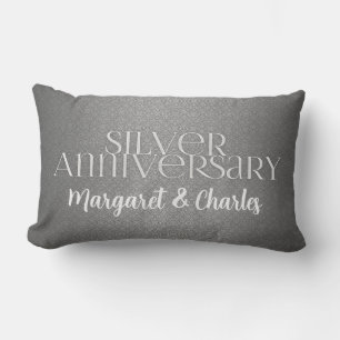 25th Silver Wedding Annivsersary  Photo Lumbar Cushion