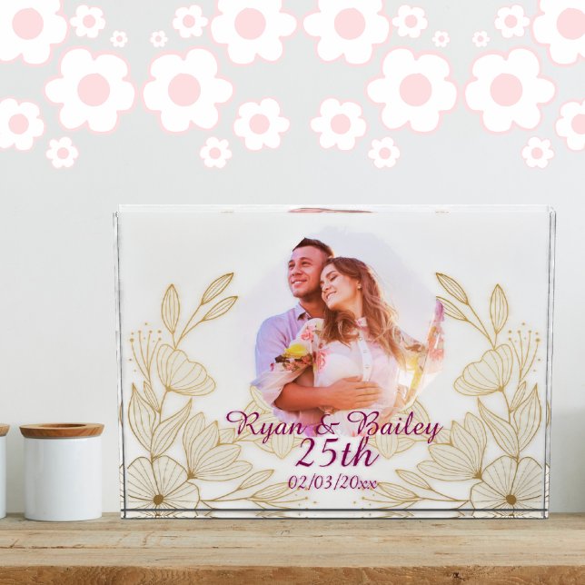 25th Spring Flowers Wedding Anniversary Design Photo Block (Creator Uploaded)