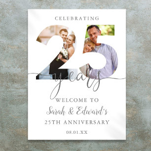 25th Wedding Anniversary 2 Photo Welcome Sign