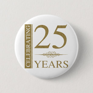 25th Wedding Anniversary 6 Cm Round Badge