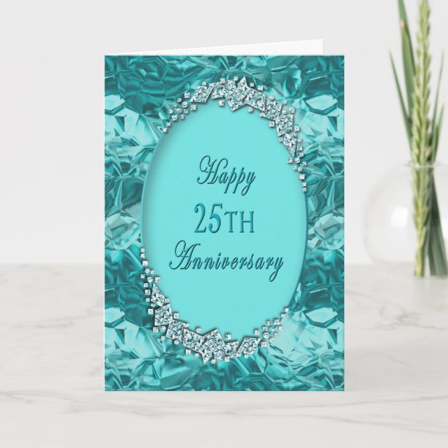 25th WEDDING ANNIVERSARY- Blue Ice Card (Front)