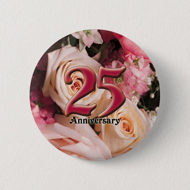 25th Wedding Anniversary Buttons (Front)