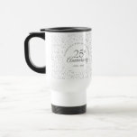 25th Wedding Anniversary Chic Silver Stardust Travel Mug<br><div class="desc">Designed to coordinate with our 25th Anniversary Silver Stardust collection. Featuring delicate silver stardust. Personalise with your special twenty-five years silver anniversary information in chic silver lettering. Designed by Thisisnotme©</div>