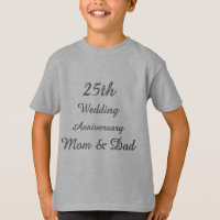 25th Wedding Anniversary Chic Silver Typography