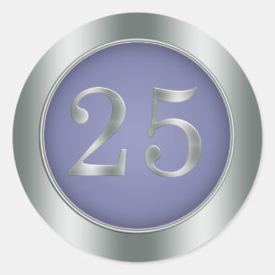 25th Wedding Anniversary Classic Round Sticker