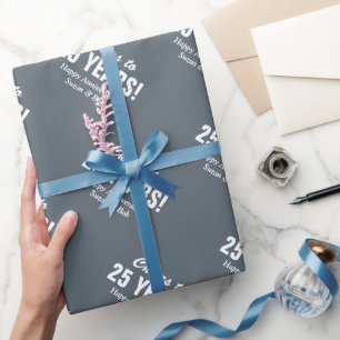 25th Wedding Anniversary couples gift wrap paper