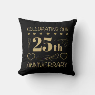 25th Wedding Anniversary Cushion