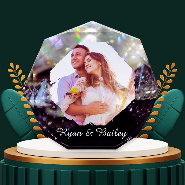 25th Wedding Anniversary Elegant Diamond Design Photo Block (Creator Uploaded)