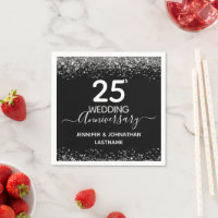 25th Wedding Anniversary Faux Glitter