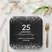 25th Wedding Anniversary Faux Glitter