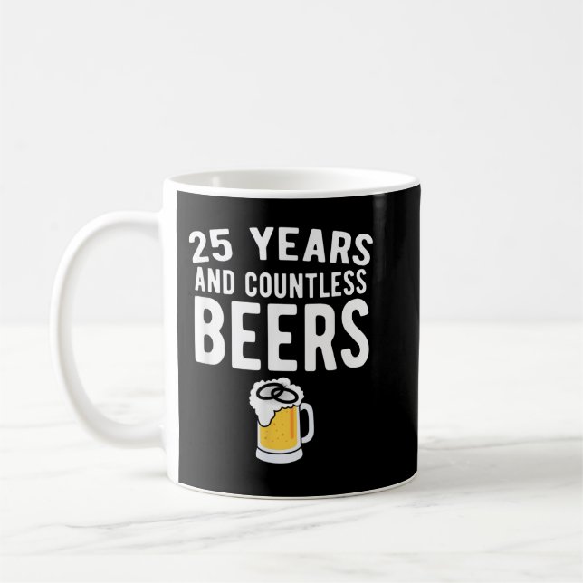 25th Wedding Anniversary Funny Husband Love Gift Coffee Mug (Left)