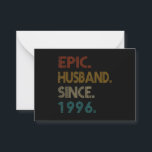 25th Wedding Anniversary Gift Him Epic Husband Card<br><div class="desc">25th Wedding Anniversary Gift Him Epic Husband Since 1996</div>
