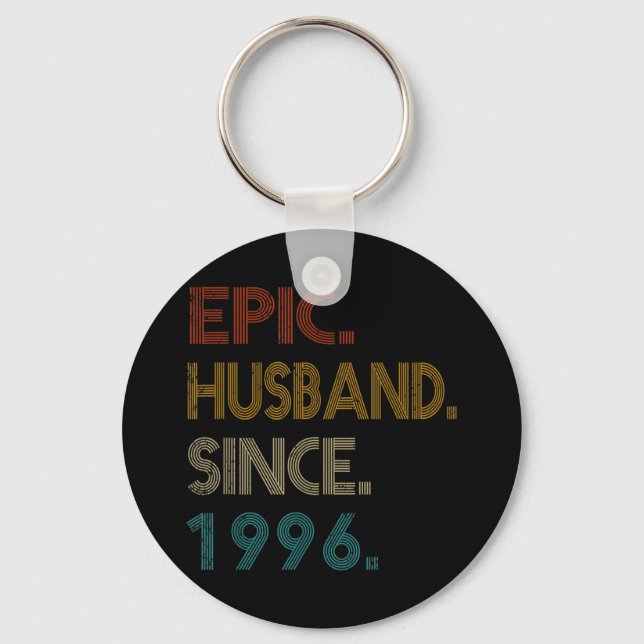 25th Wedding Anniversary Gift Him Epic Husband Key Ring (Front)