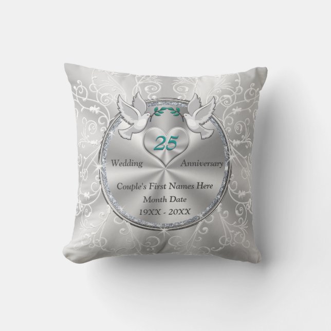 25th Wedding Anniversary Gift Ideas for Friends Cushion (Front)