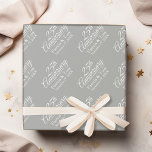 25th Wedding Anniversary - Grey Background Wrapping Paper<br><div class="desc">If you need a different year - other than 25,  please contact me. Traditional Grey and Silver with White - Perfect gift for parents or grandparents. A keepsake that you can customise.</div>