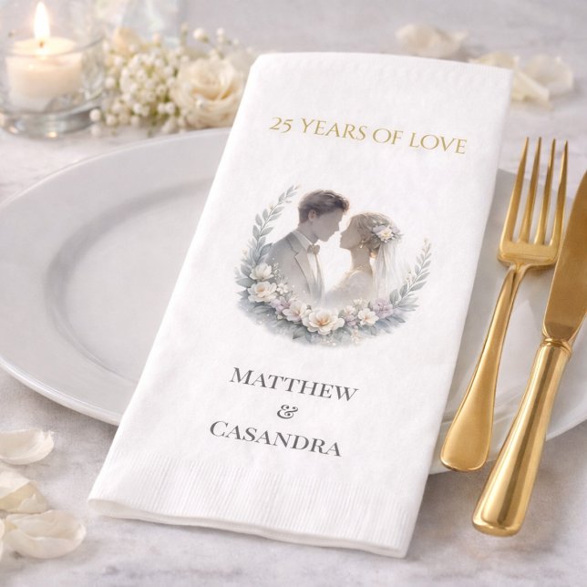 25th Wedding Anniversary Heirloom Celebration Napkin (Creator Uploaded)