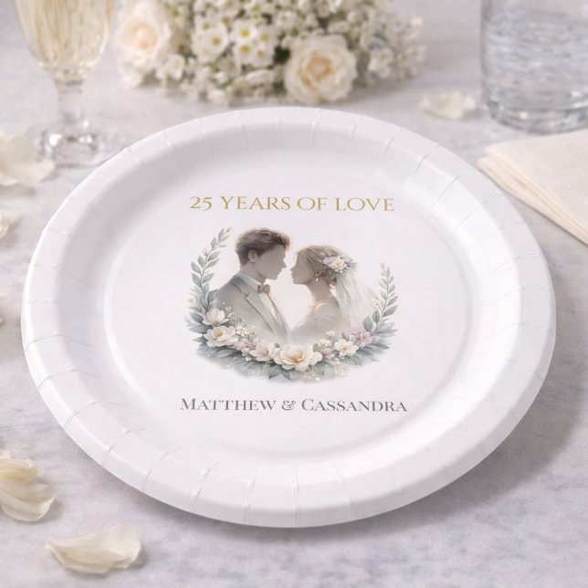 25th Wedding Anniversary Heirloom Celebration Paper Plate (Creator Uploaded)