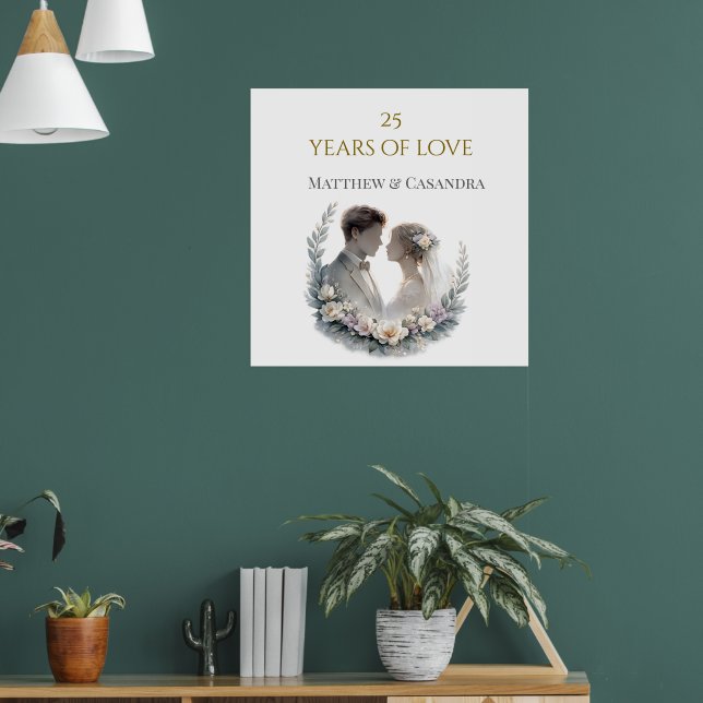 25th Wedding Anniversary Heirloom Celebration Poster (Living Room 1)