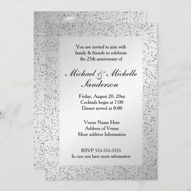 25th Wedding Anniversary Invitation (Front/Back)