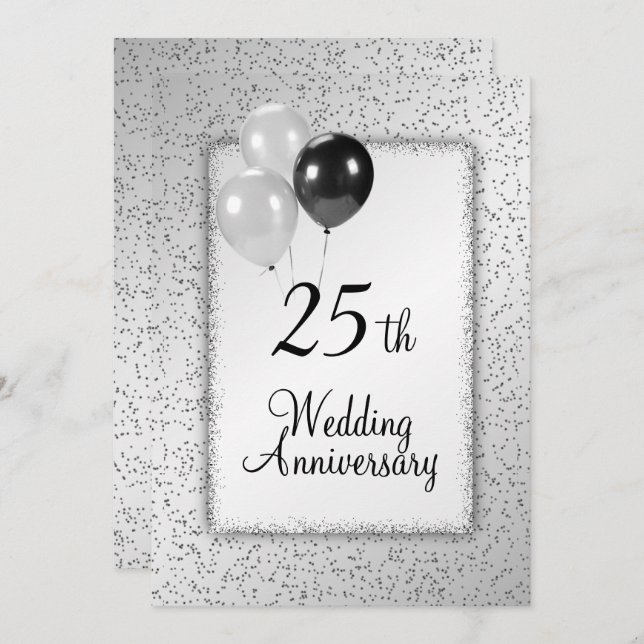 25th Wedding Anniversary Invitation (Front/Back)