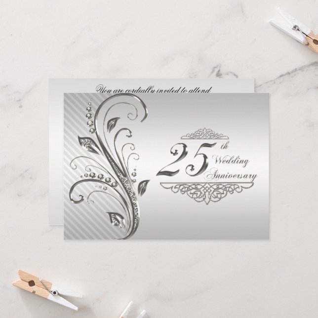 25th Wedding Anniversary Invitation (Front/Back In Situ)