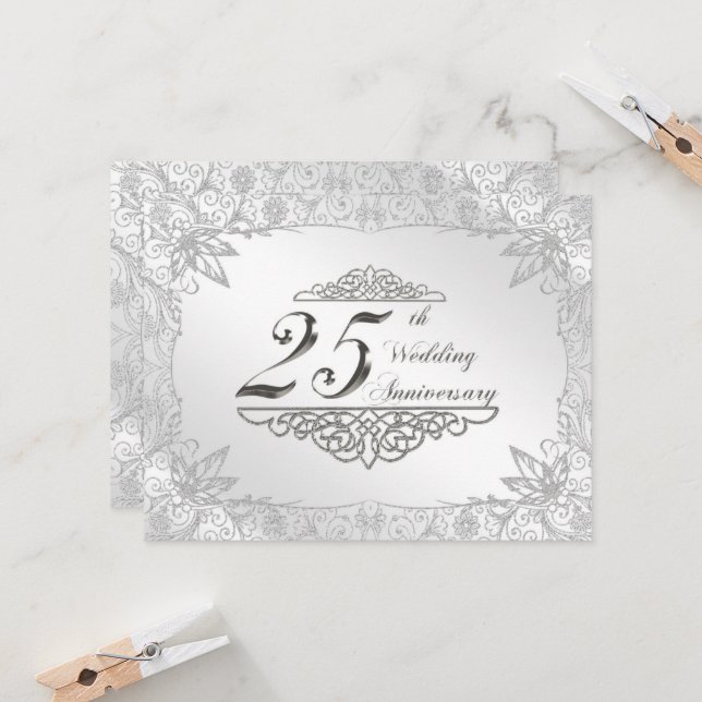 25th Wedding Anniversary Invitation (Front/Back In Situ)