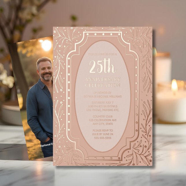 25th Wedding Anniversary Invitation Floral Elegant (Creator Uploaded)