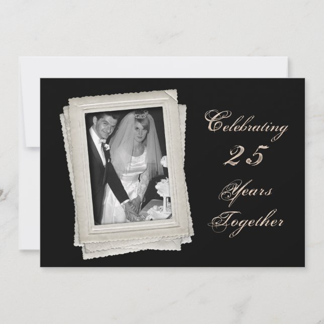 25th Wedding Anniversary Invitation - Photo Insert (Front)