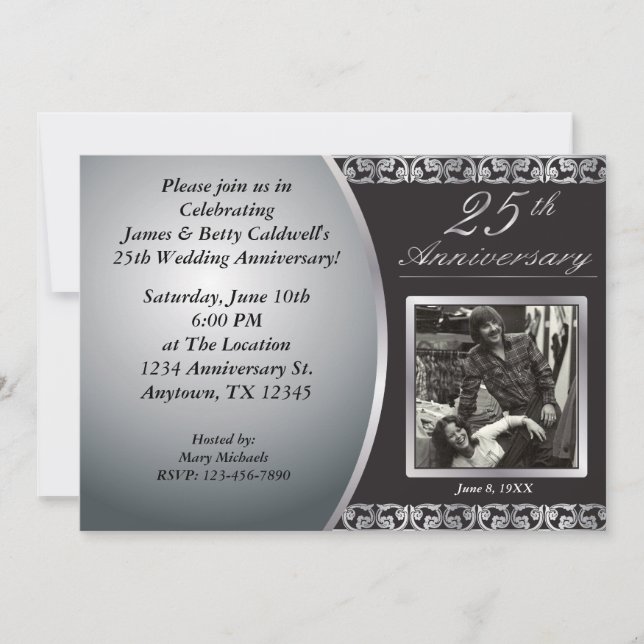 25th Wedding Anniversary Invitations (Front)