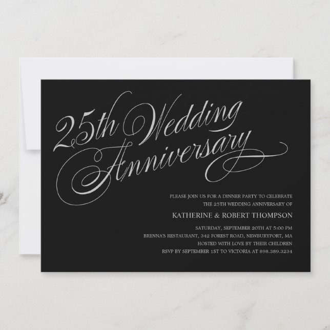 25th Wedding Anniversary Invitations (Front)