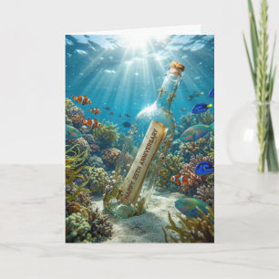 25th Wedding Anniversary Message in a Bottle Card
