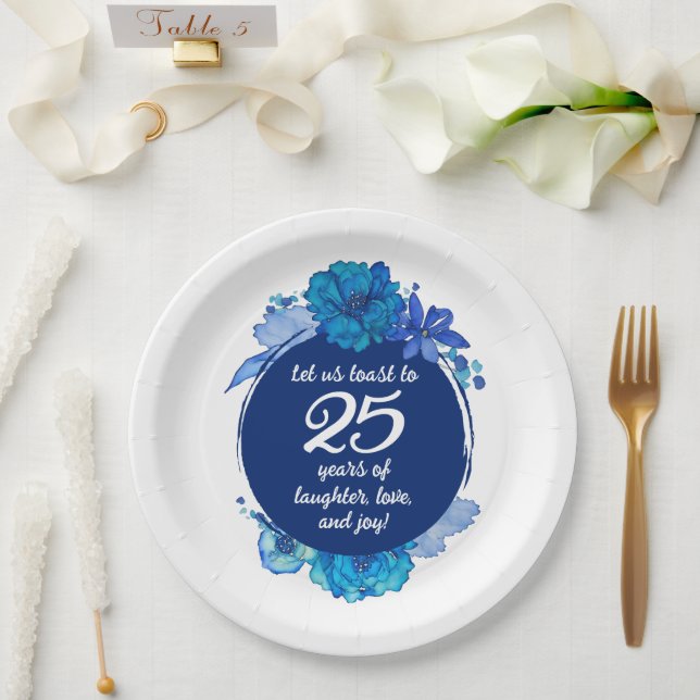 25th Wedding Anniversary paper plates (Wedding)