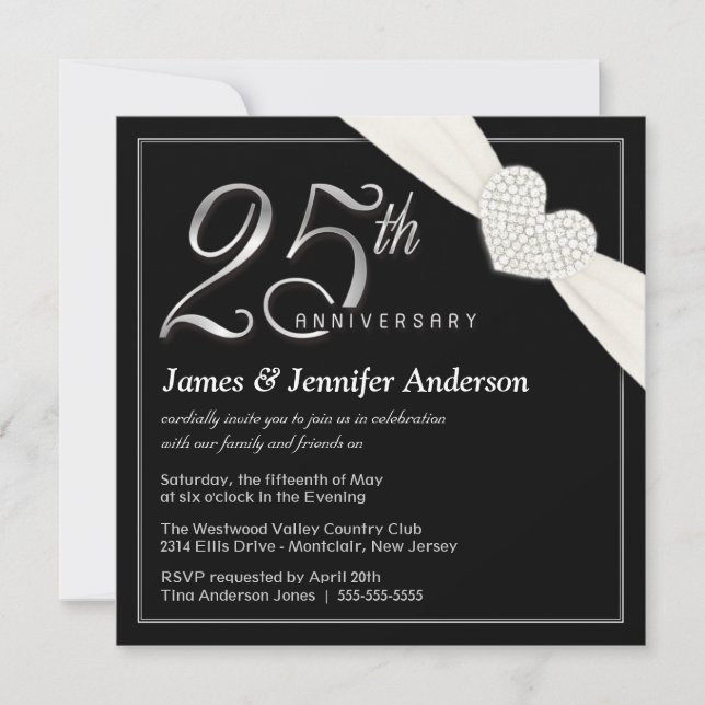 25th Wedding Anniversary Party Invitations (Front)