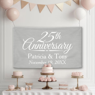 25th Wedding Anniversary Personalised Banner