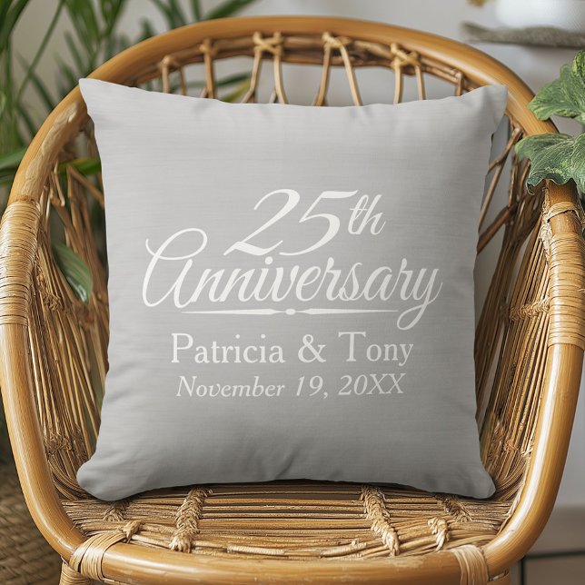 25th Wedding Anniversary Personalised Cushion (Custom Anniversary Pillow)