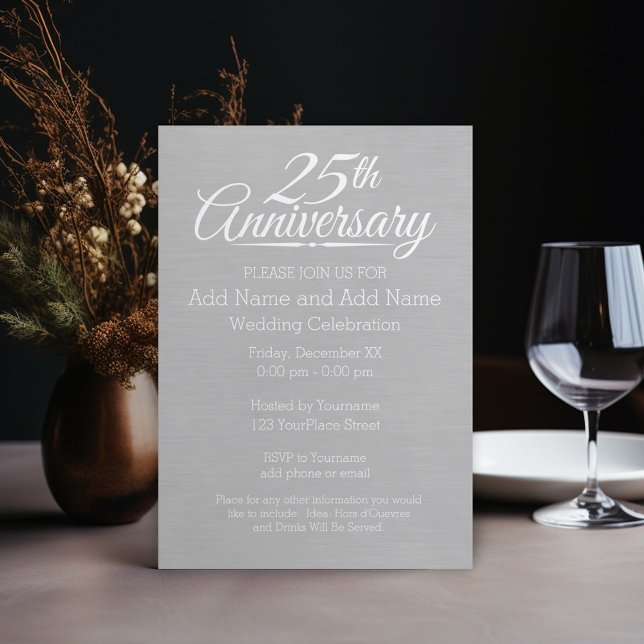 25th Wedding Anniversary Personalised Invitation (25th Wedding Anniversary Invitation - download option available)