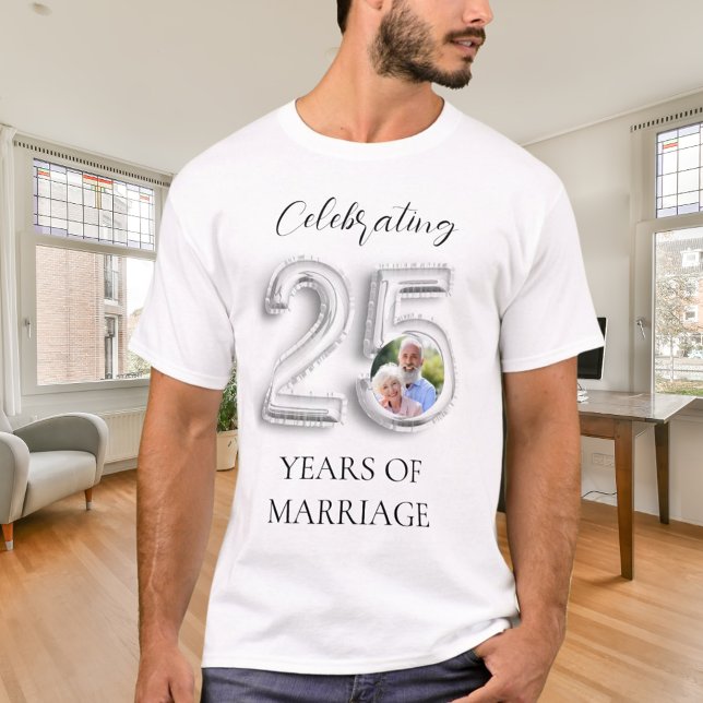 25th wedding anniversary photo silver T-Shirt (Creator Uploaded)